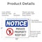 Signmission Private Property Keep Out OSHA Notice Sign, Aluminum, 10in W x 7in L, 2PK OS-2PACK-NS-A-710-L-16418 - alternate 6